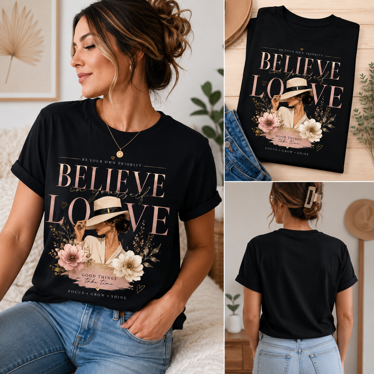 Believe • Love • Shine Inspirational T-Shirt