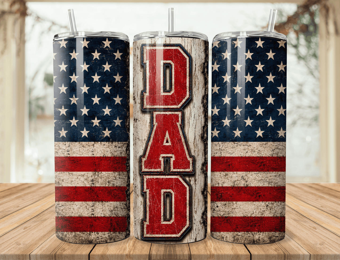 Dad American Flag Tumbler – Patriotic Gift for Legendary Dads