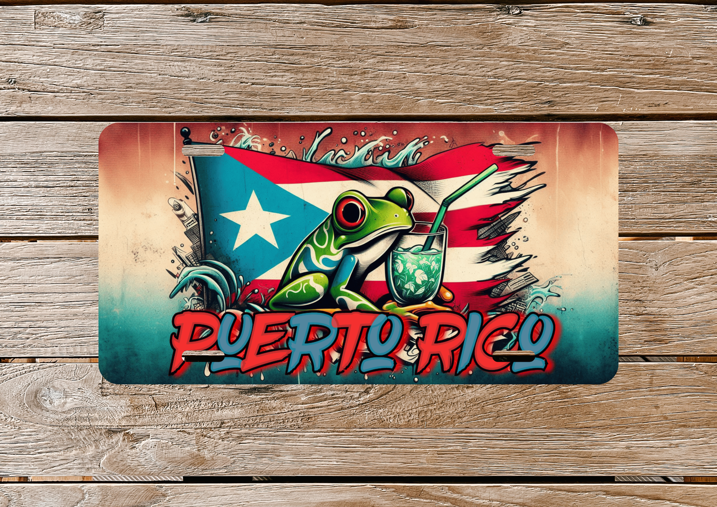 Puerto Rico Coqui License Plate – Tropical Puerto Rican Car Tag Decor 🇵🇷