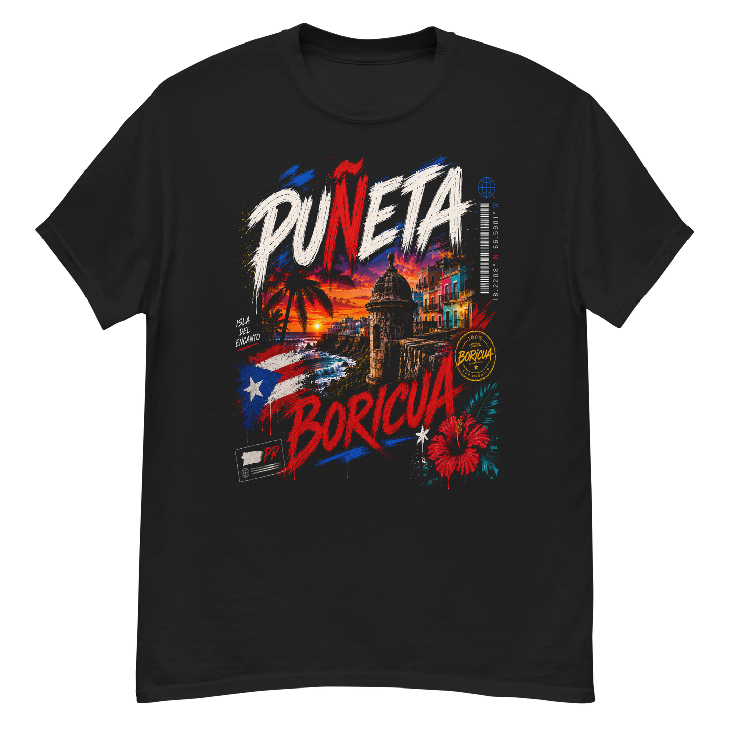 Puñeta Boricua Puerto Rico Pride Graphic T-Shirt
