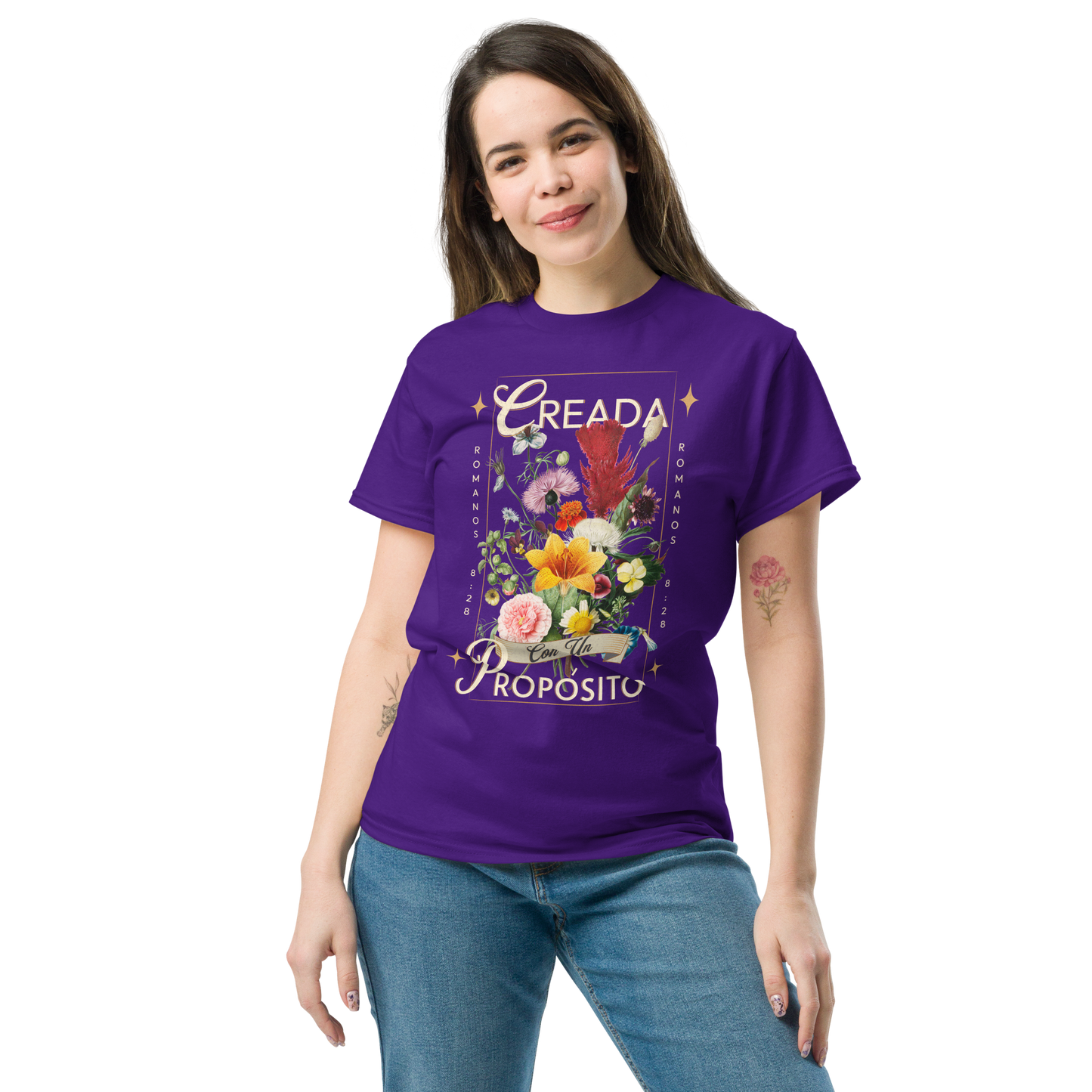 Camiseta “Creada con un Propósito” – Romanos 8:28
