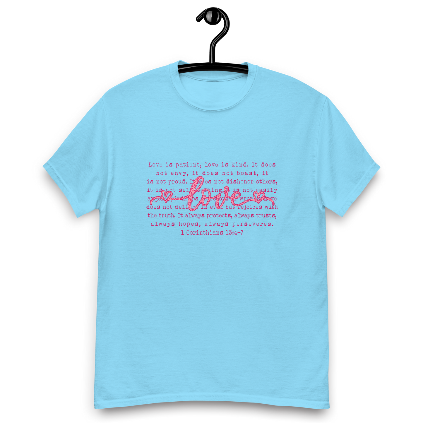 Camiseta con versículo bíblico de amor cristiano – 1 Corintios 13:4–7 Camiseta de fe