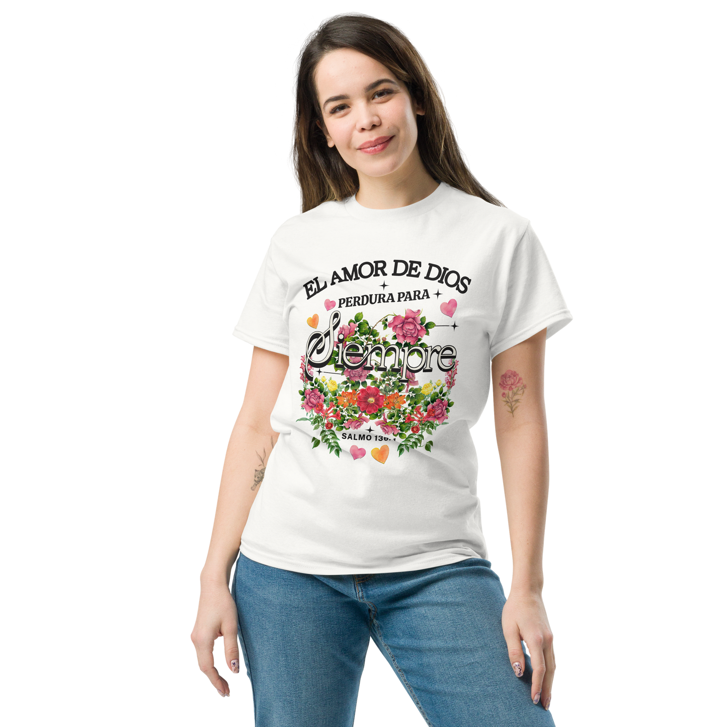 Camiseta “El Amor de Dios Perdura Para Siempre” – Salmo 136:1