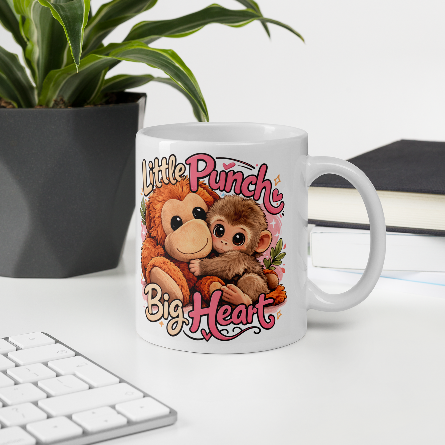 Little Punch Big Heart – 11oz Ceramic Coffee Cup | Adorable Animal Lover Gift