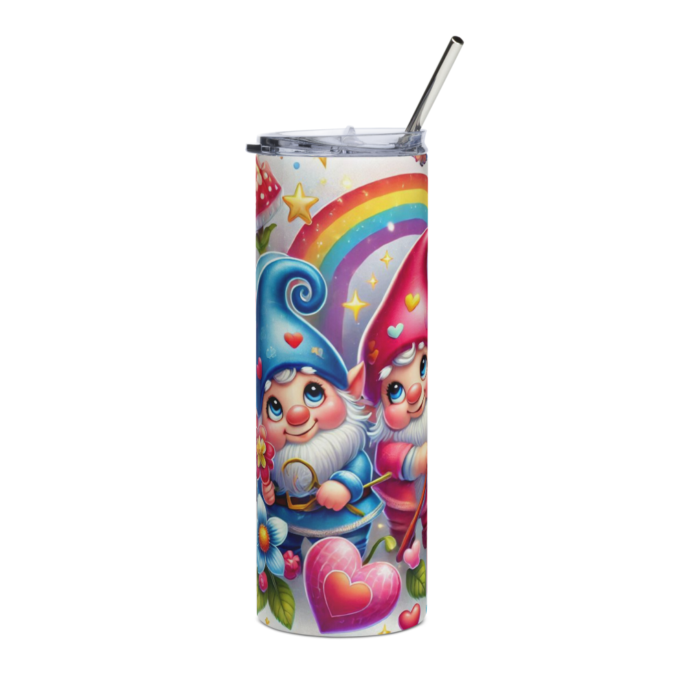 Valentine Blue and Red Gnomes Tumbler image 3