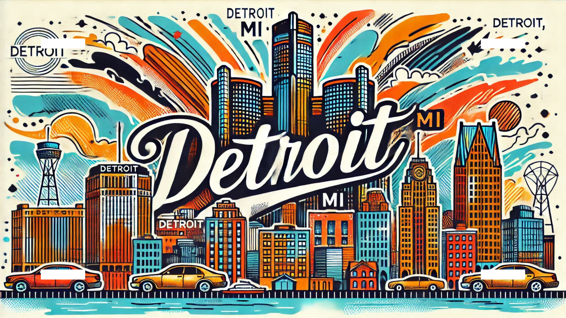 Detroit Custom License Plate Design (White) image 1