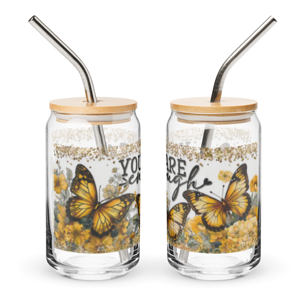 You Are Enough Glass Cup w/Lid image 6