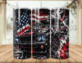 20oz American Muscle Car Tumbler – Patriotic Flag Stainless Steel Travel Mug