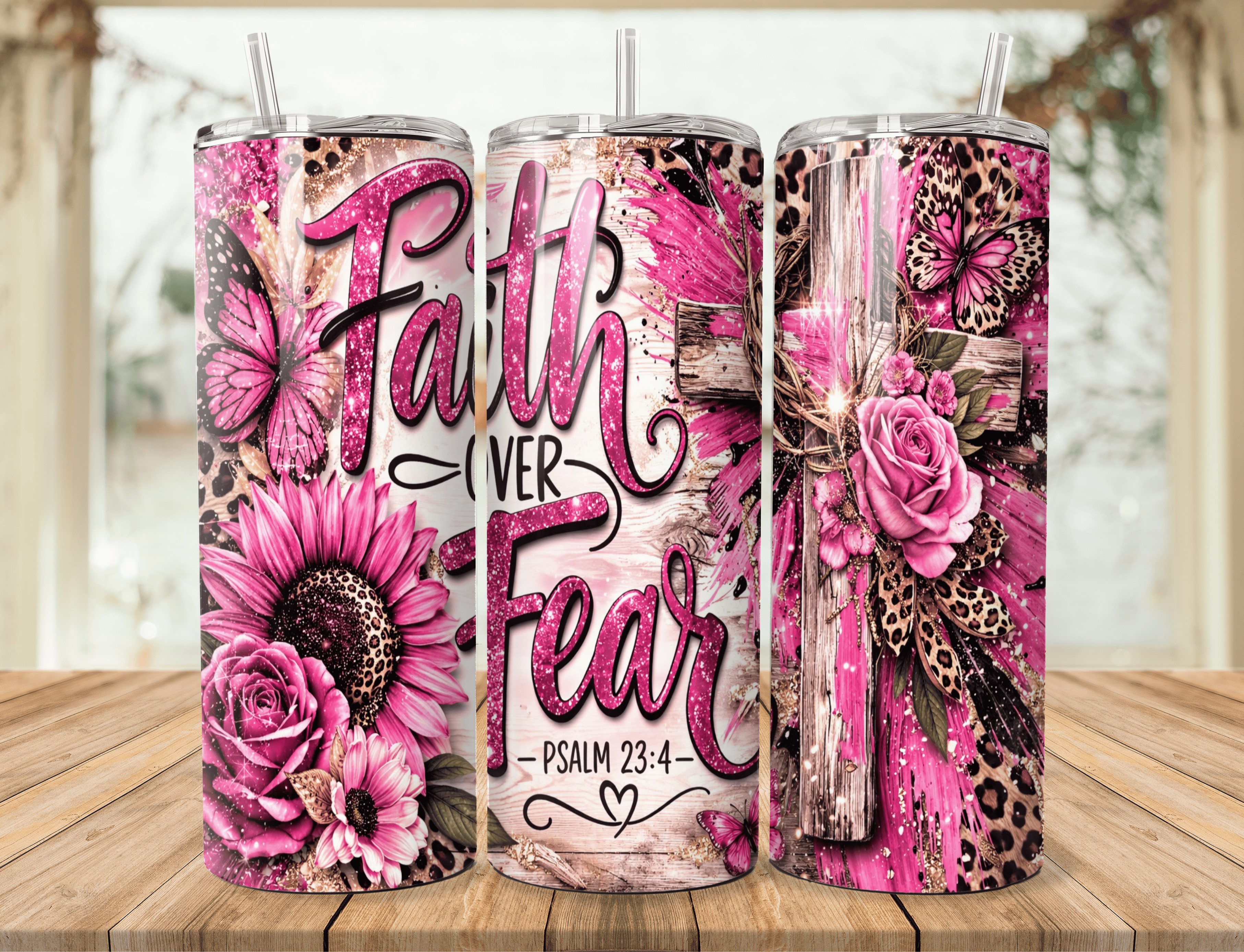 Faith Over Fear Tumbler – 20oz Christian Stainless Steel Tumbler