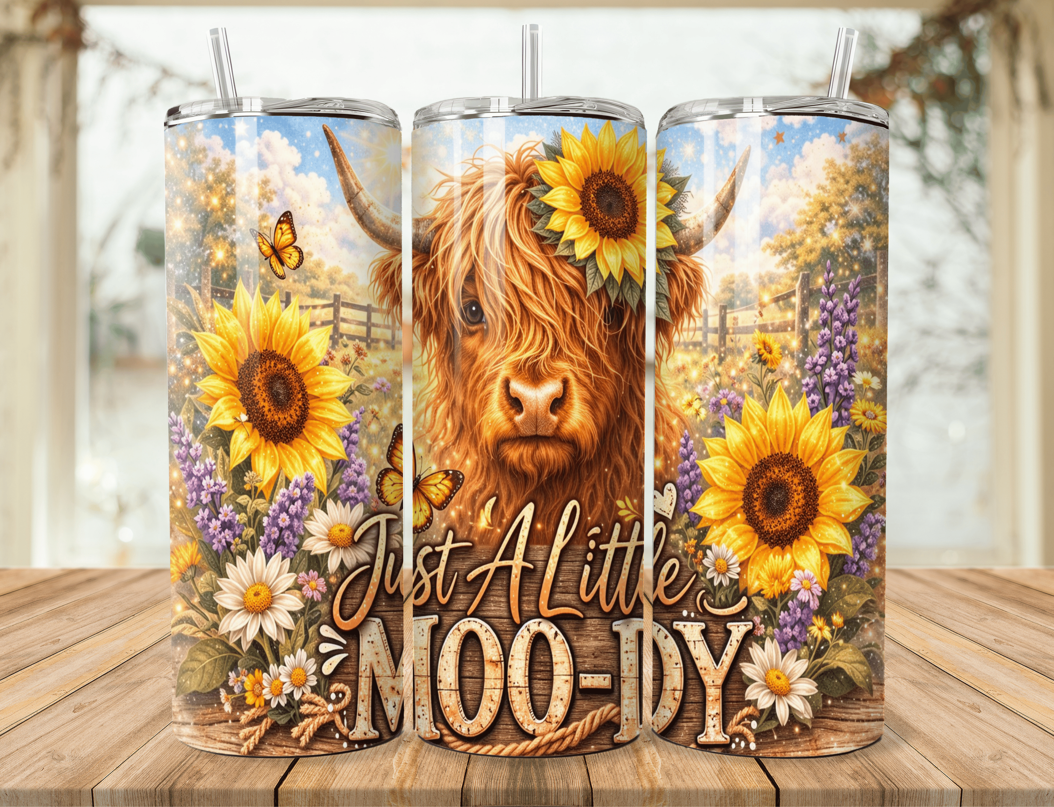 Just A Little Moo-dy Cow 20oz Tumbler | Farmhouse Cow Gift
