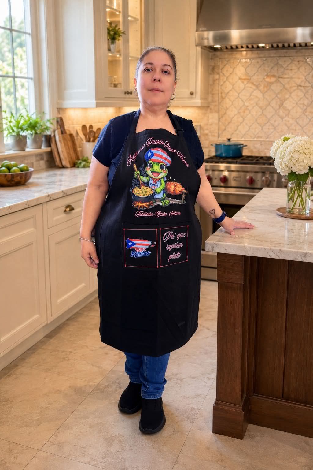 Authentic Puerto Rican Flavor Apron - Coqui Chef - Tradicion • Sazon • Cultura