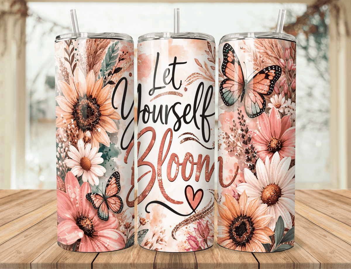 Lass dich erblühen – 20oz Blumen Becher – Lil Sky Creations