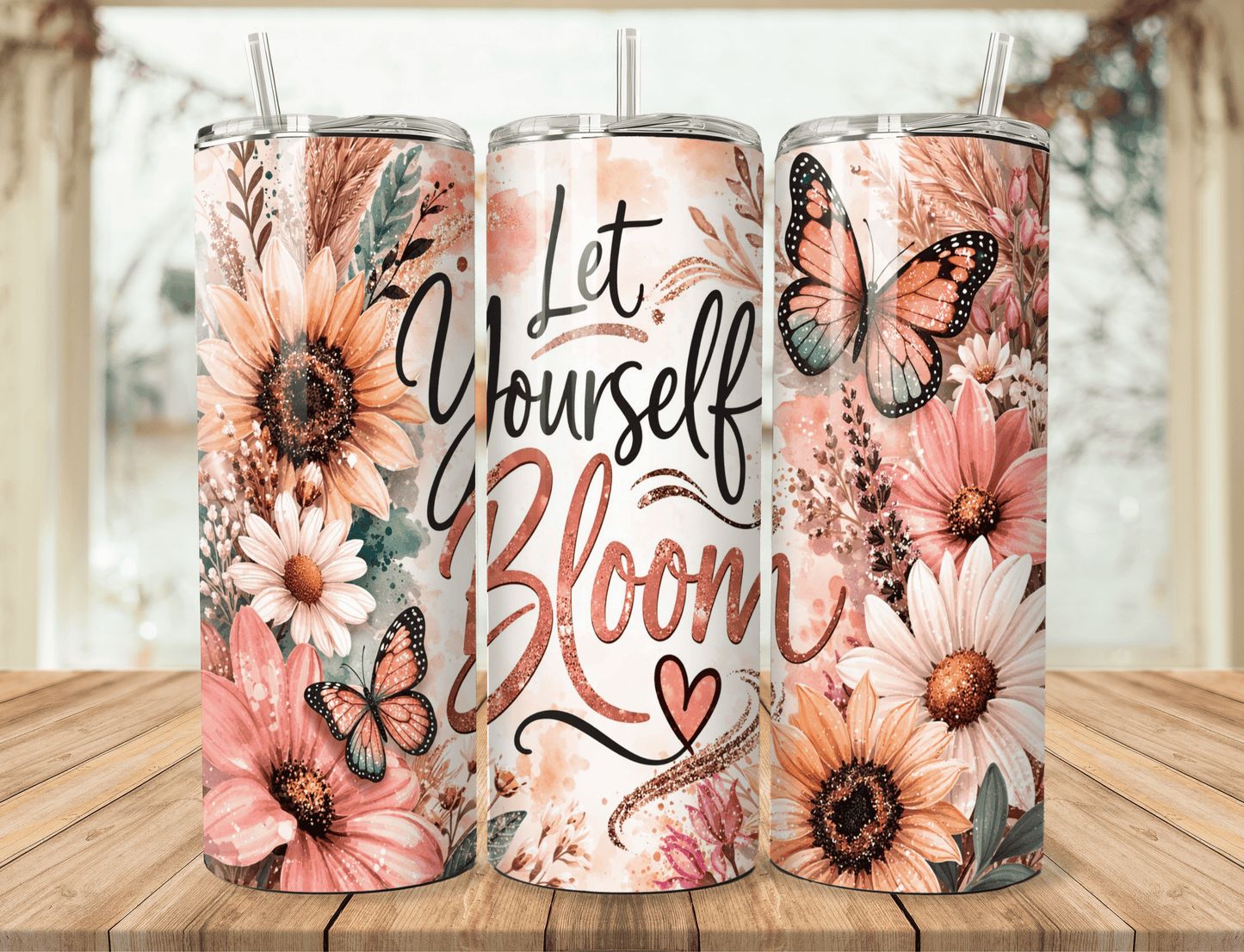 Let Yourself Bloom – 20oz Floral Tumbler