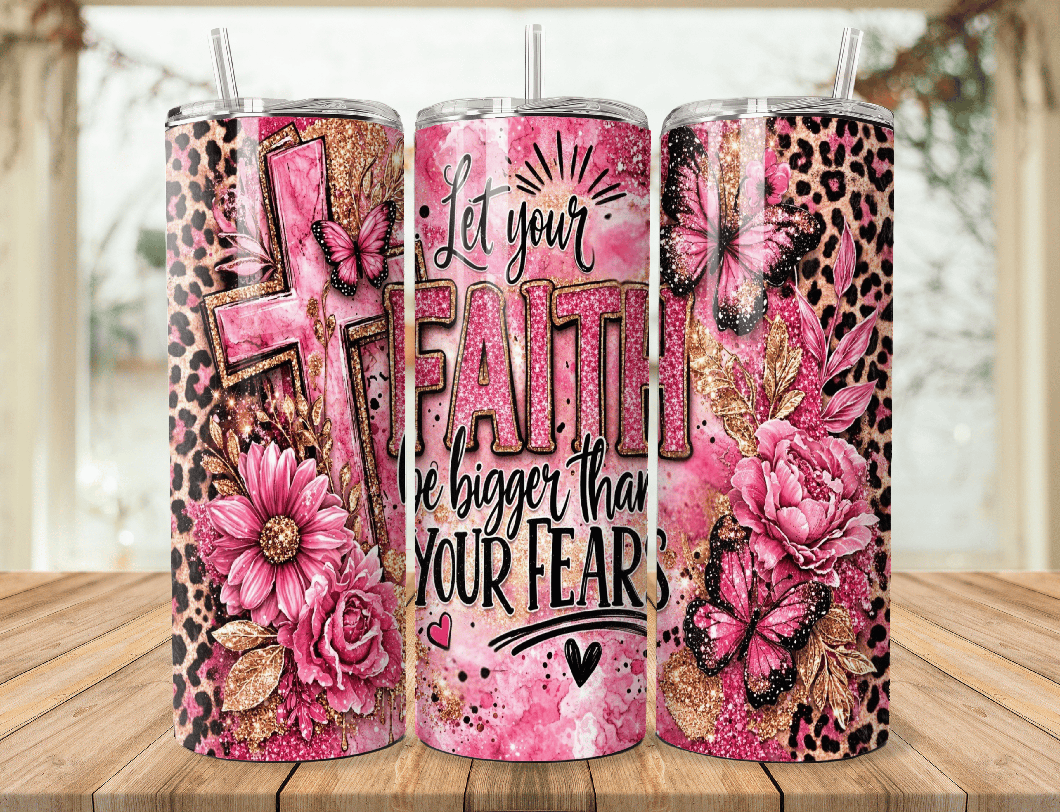 Faith Over Fear Tumbler – 20oz Christian Stainless Steel Tumbler