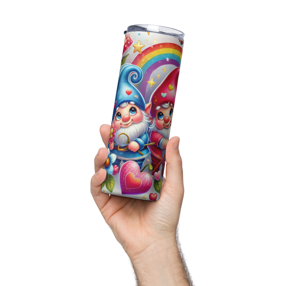 Valentine Blue and Red Gnomes Tumbler image 2