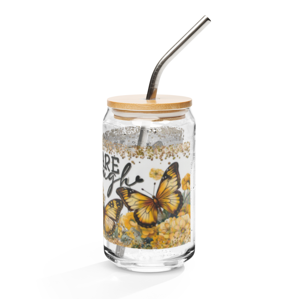 You Are Enough Glass Cup w/Lid image 3