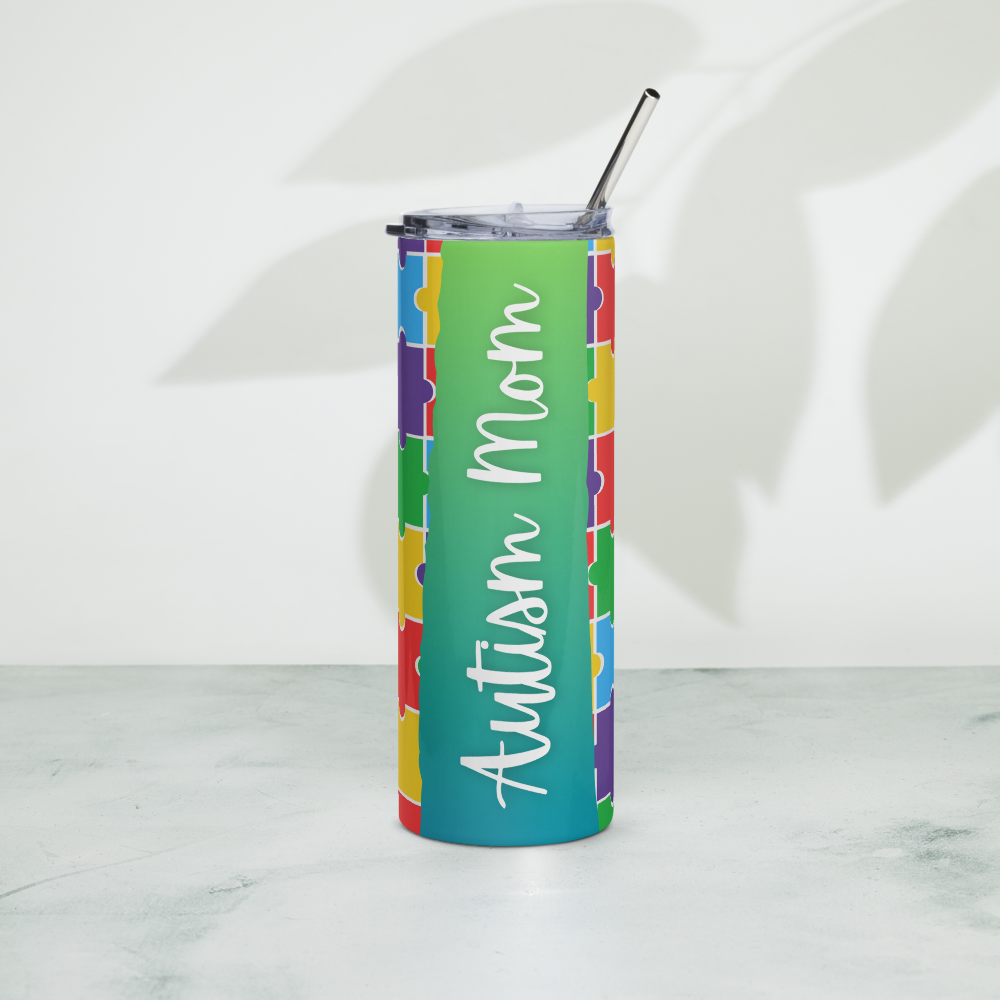 Proud Mom of Autistic Child Metal Tumbler image 0