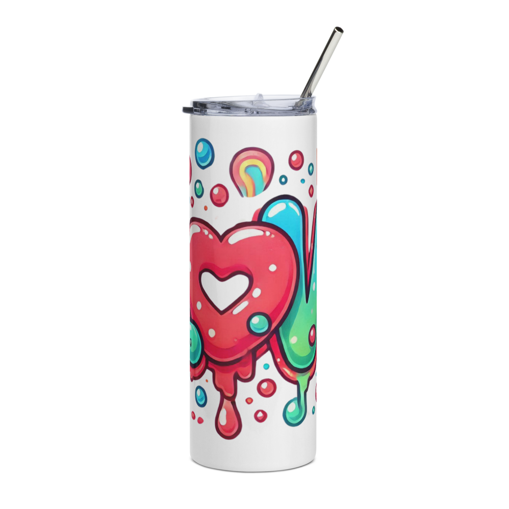 Love (Dripping Colors Design) Tumbler image 2