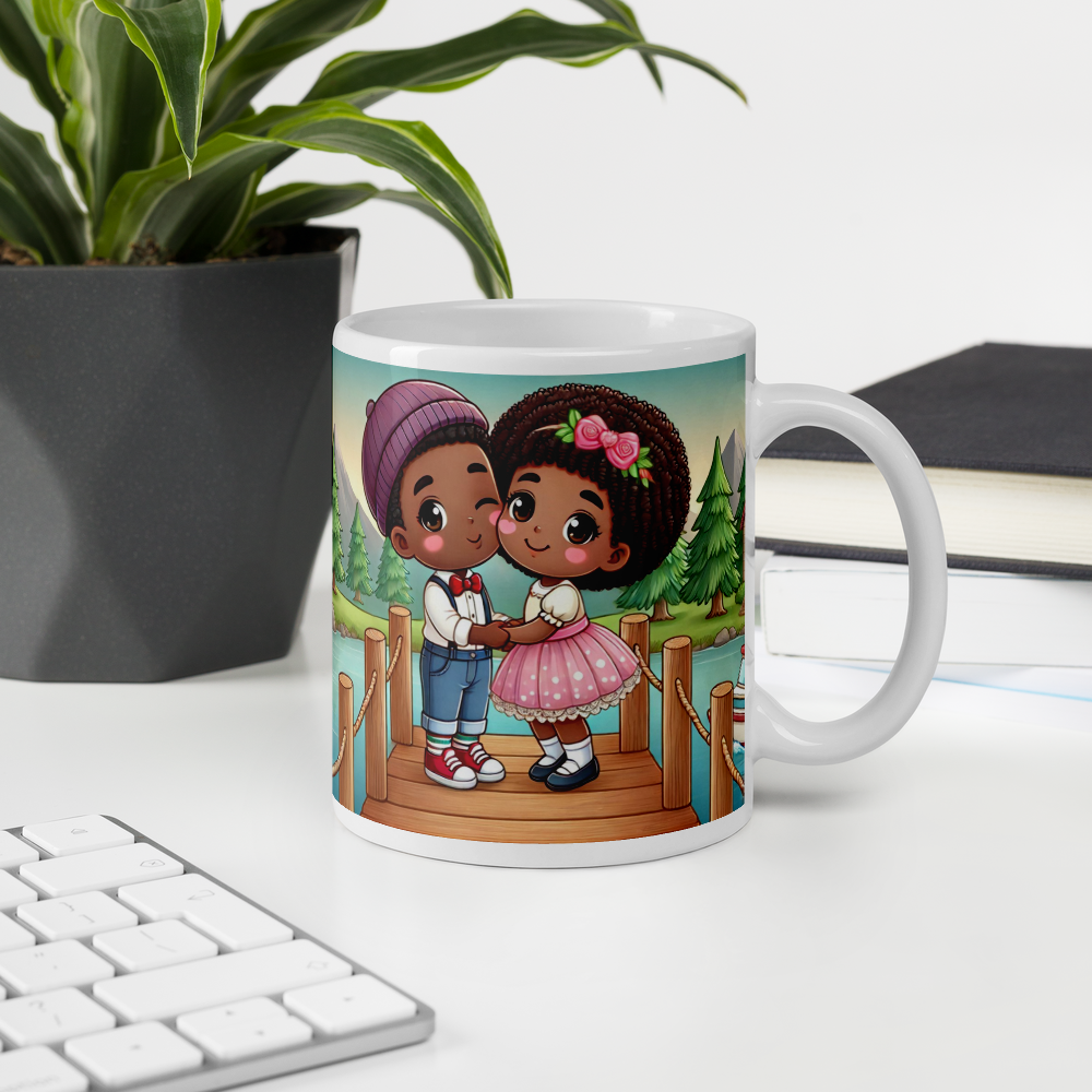 Couple On Dock - White Mug image 1