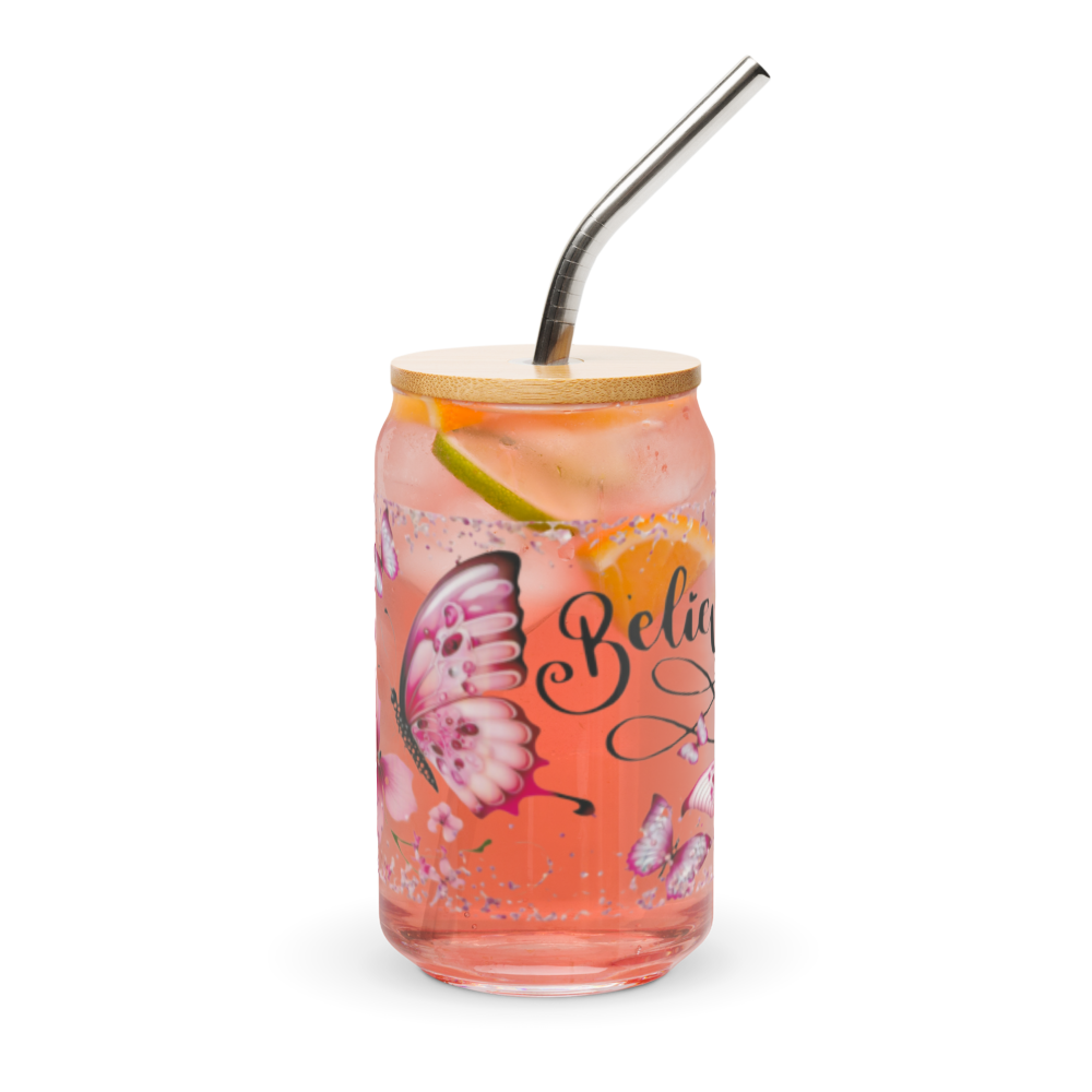 Believe Glass Cup w/Lid image 3