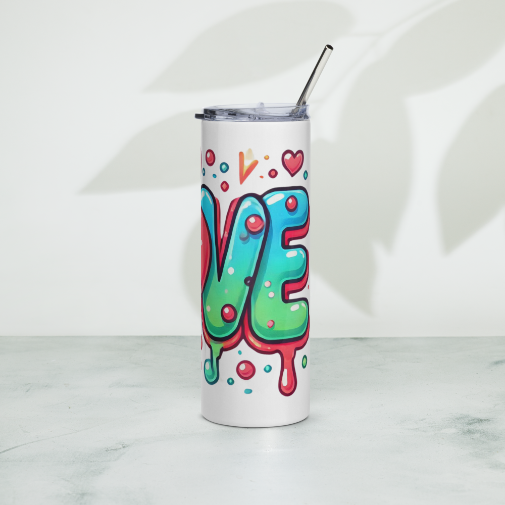 Love (Dripping Colors Design) Tumbler image 1