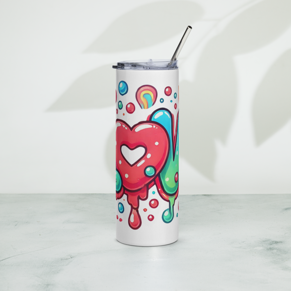 Love (Dripping Colors Design) Tumbler image 3