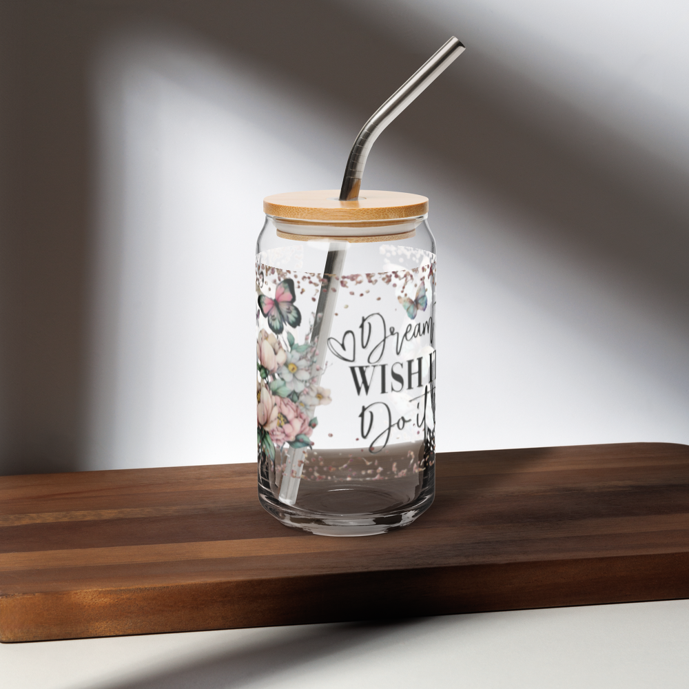 Dream It, Wish It, Do It Glass Cup w/Lid image 0