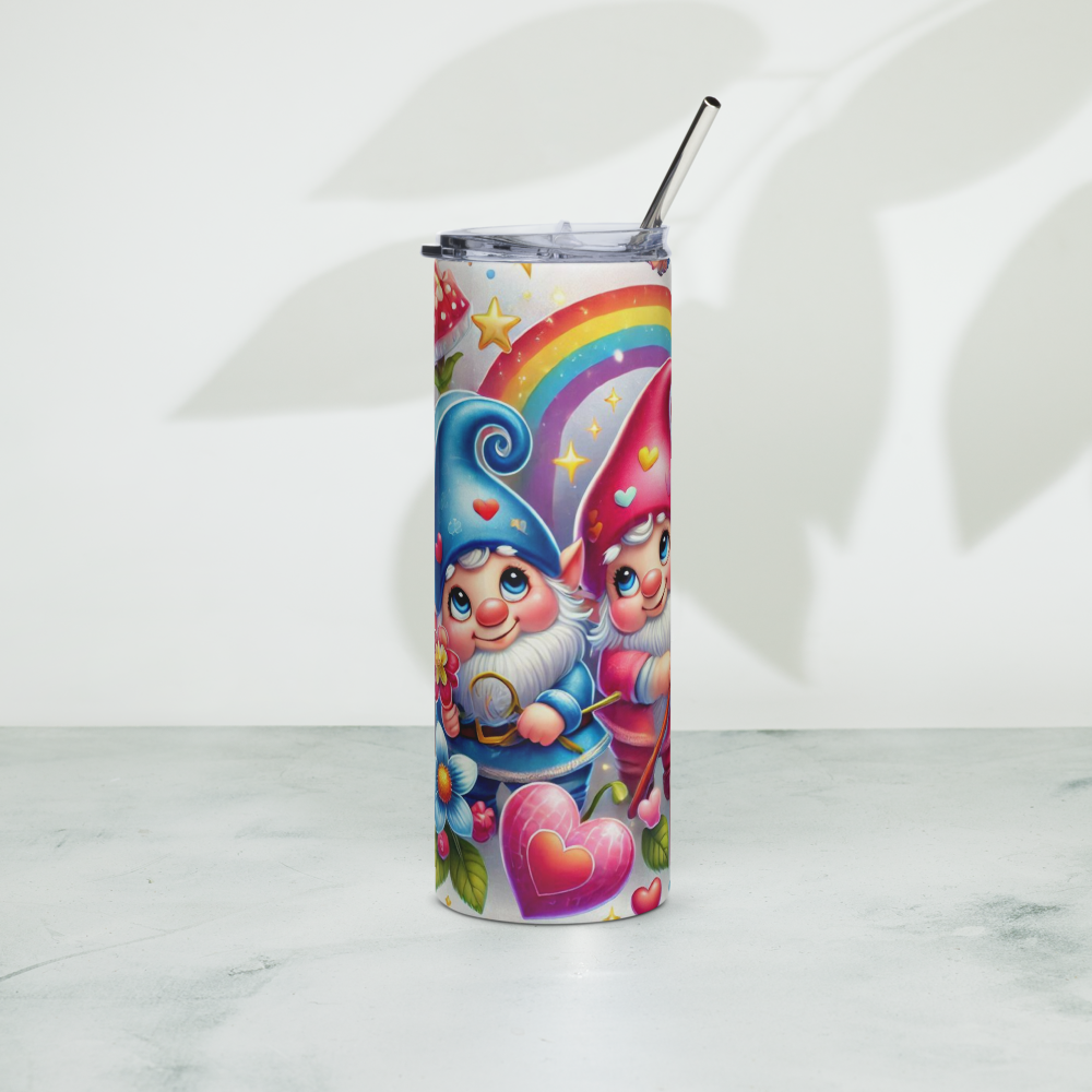 Valentine Blue and Red Gnomes Tumbler image 5