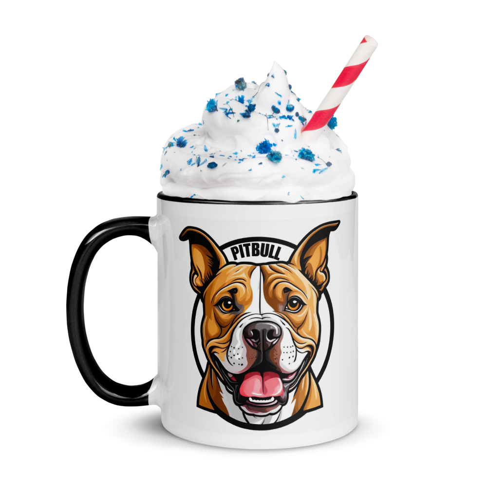 Loves Pitbull & Coffee - Colored Mug image 2