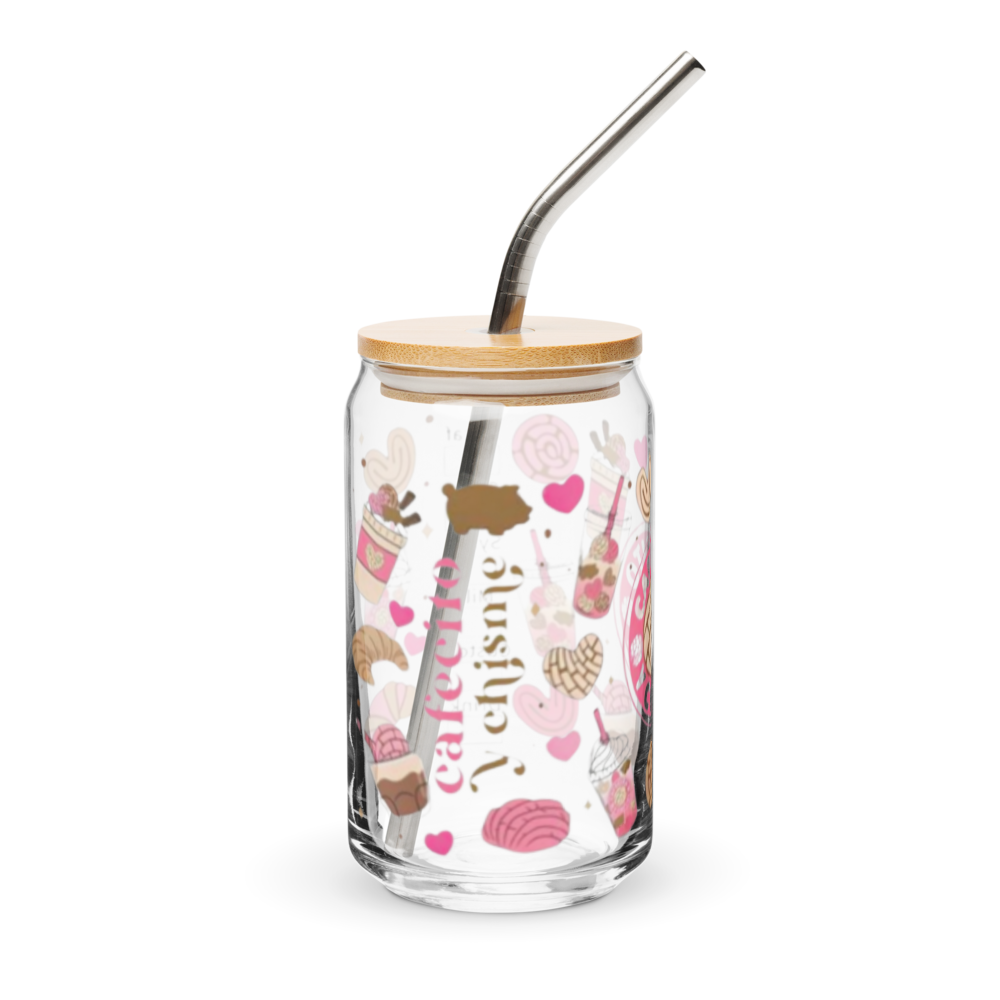 Cafecito & Chisme (Coffee & Gossip) Glass Cup w/Lid image 2