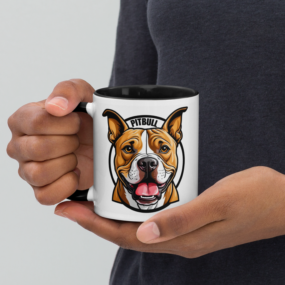 Loves Pitbull & Coffee - Colored Mug image 3