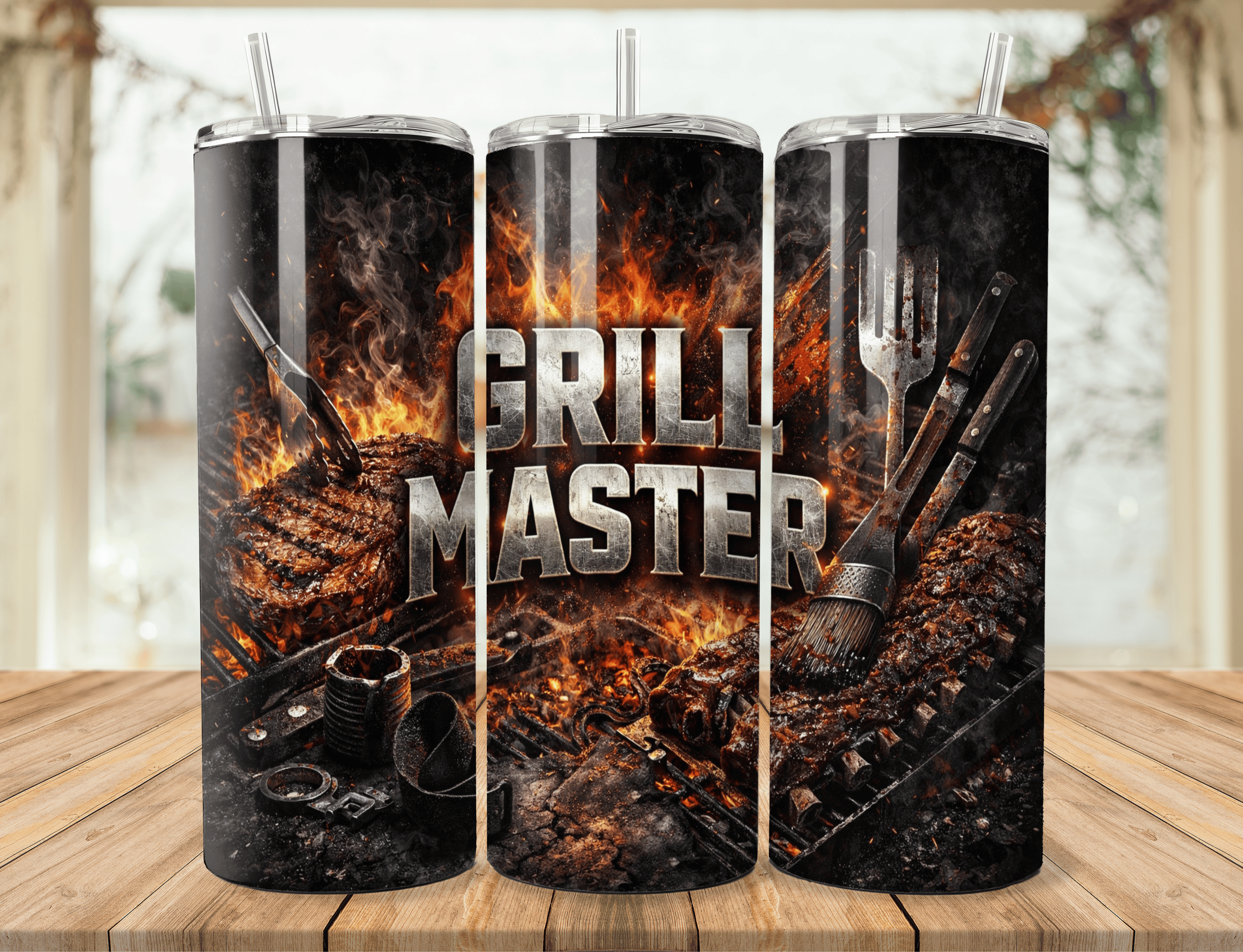 Grill Master 20oz Tumbler – BBQ Lover Stainless Steel Cup – Gift for Grill Lovers & Pitmasters