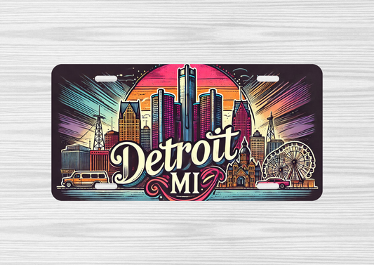 Detroit Custom License Plate Design (Dark) image 0