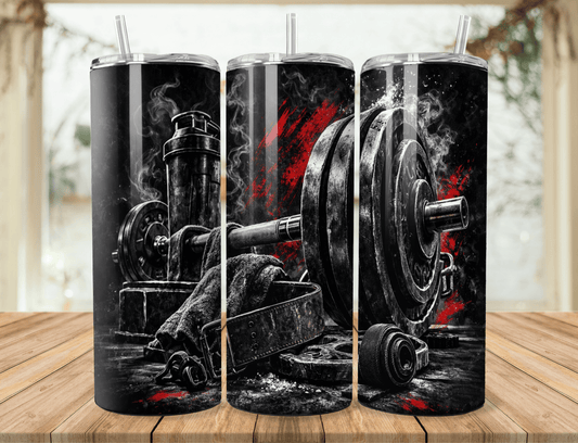 Gym Fitness 20oz Tumbler – Weightlifting Stainless Steel Tumbler – Workout & Bodybuilding drinkware