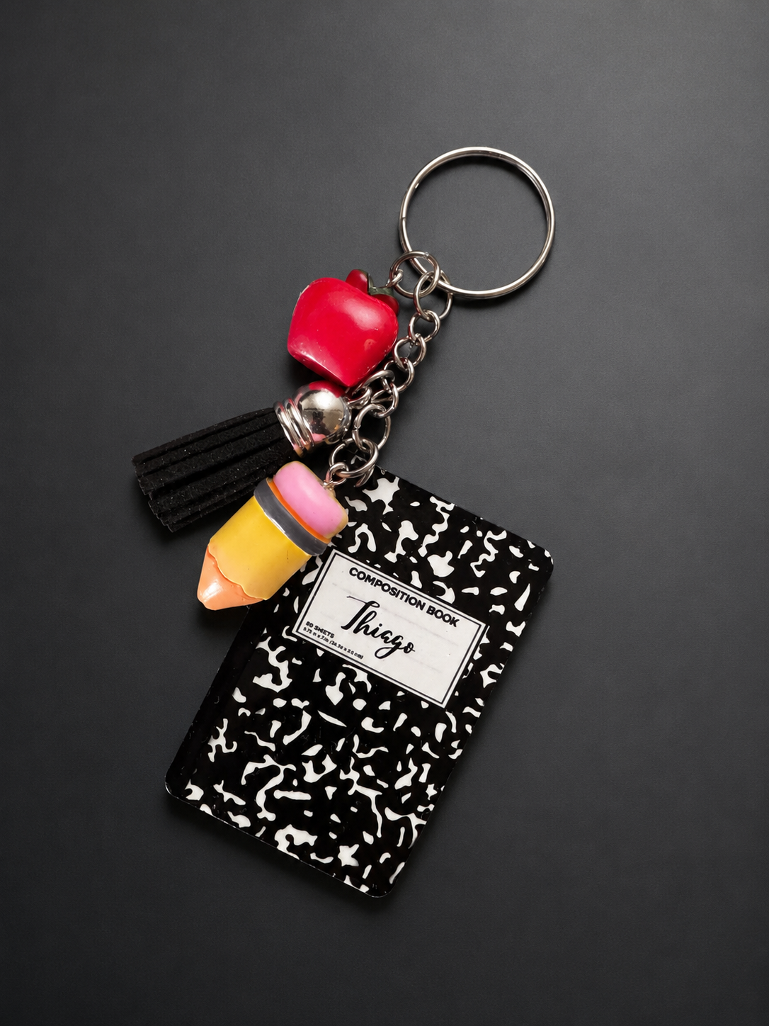 Personalized Pretend To Be A Notebook Keychain - Teacher Gift with Mini Charms