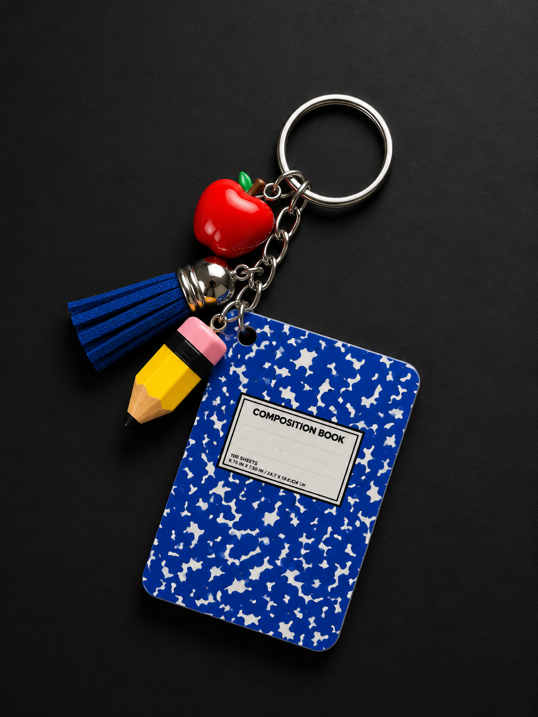 Personalized Pretend To Be A Notebook Keychain - Teacher Gift with Mini Charms