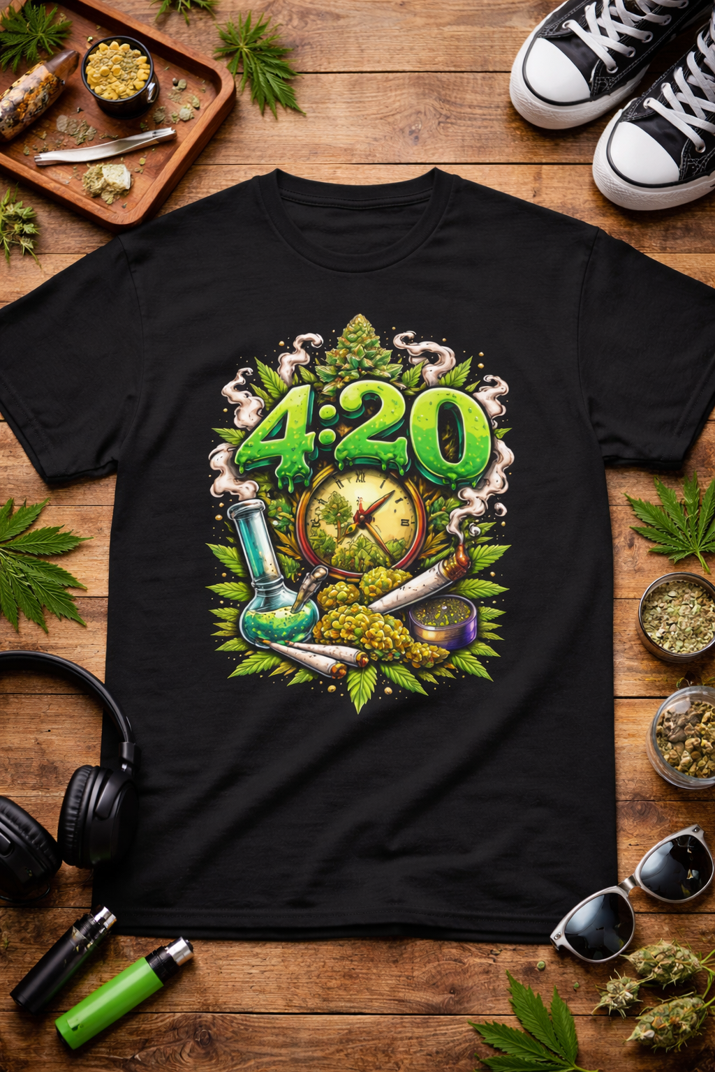 420 Graphic T-Shirt – Streetwear Cannabis Tee | Bold Stoner Art Shirt | Unisex Premium Tee