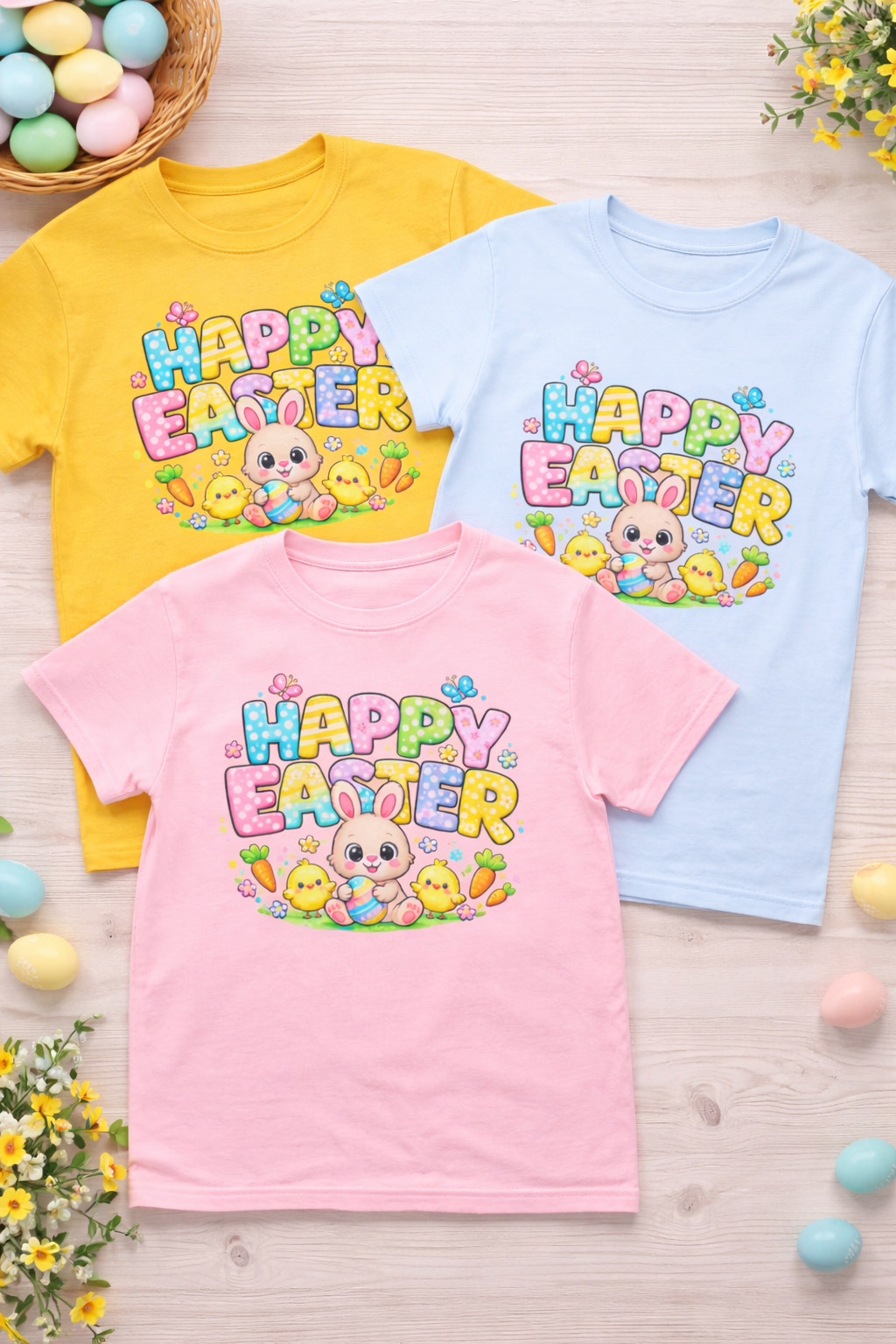 Kids Happy Easter Bunny T‑Shirt — Bright, Cute Spring Graphic Tee