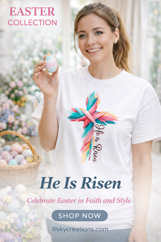 Er ist auferstanden Kreuz T-Shirt – Lebhaftes Pinselstrich Glaubensdesign