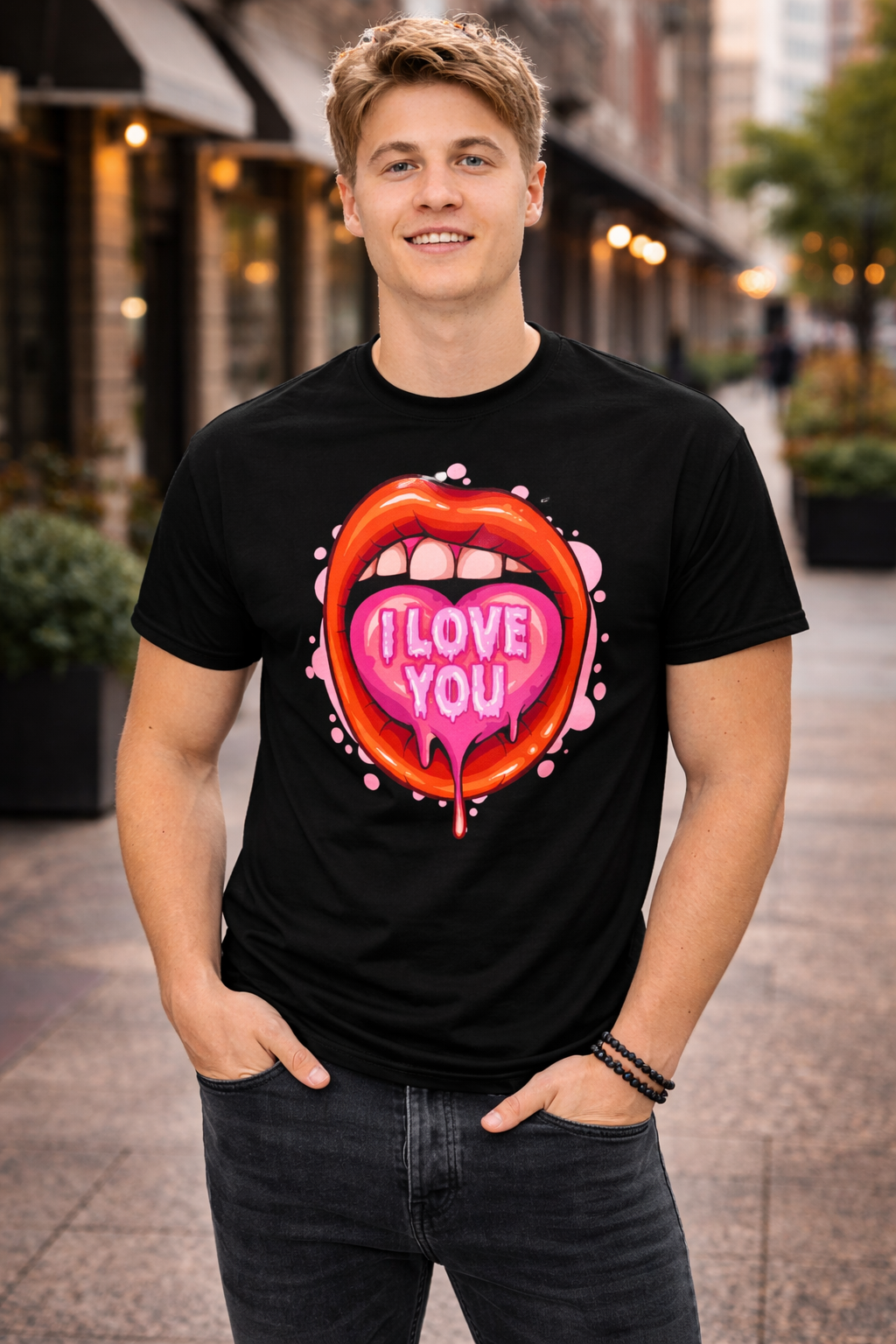 “I Love You” Lips Graphic T-Shirt – Bold Romantic Streetwear Design