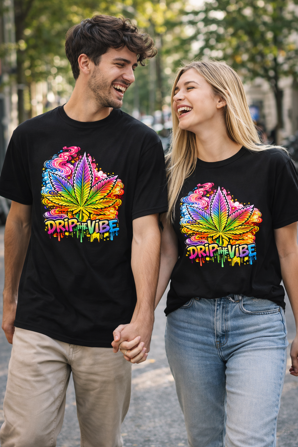 “Drip The Vibe” Unisex Graphic T-Shirt – Colorful Artistic Streetwear Design