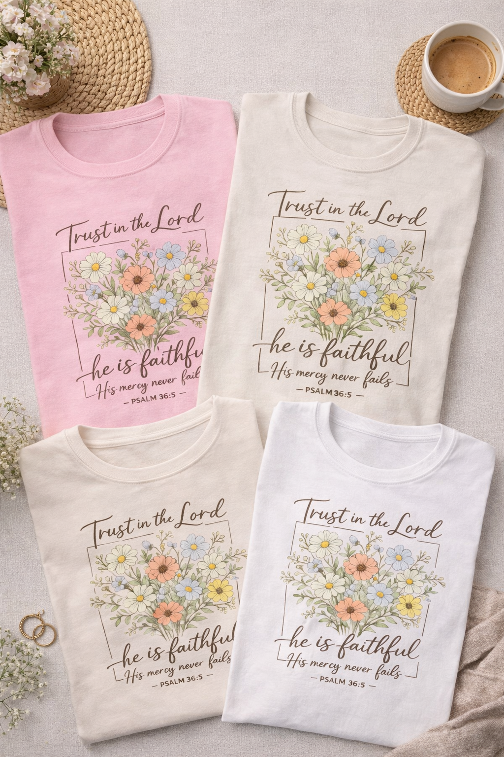 “Trust in the Lord – He Is Faithful” Christian T-Shirt