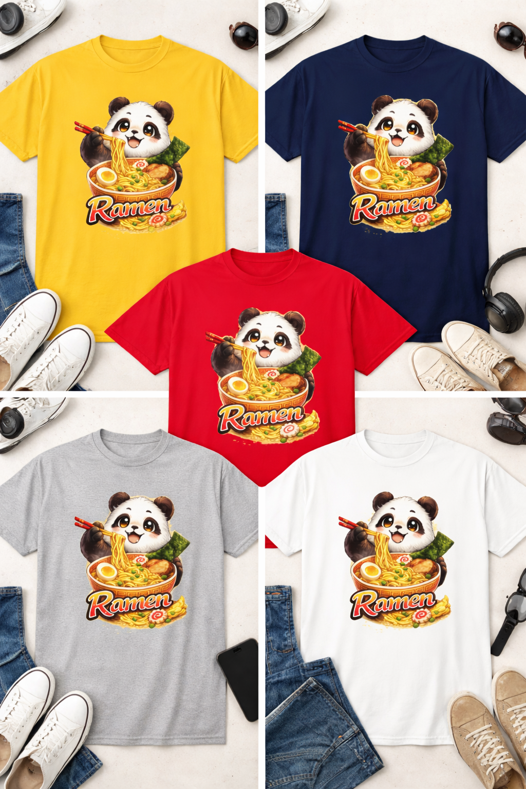 Panda Ramen T-Shirt – Cute & Fun Food Graphic Tee