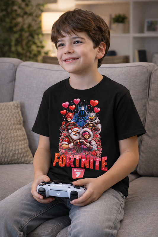 Kids Fortnite Chapter 7 Valentine Graphic T-Shirt