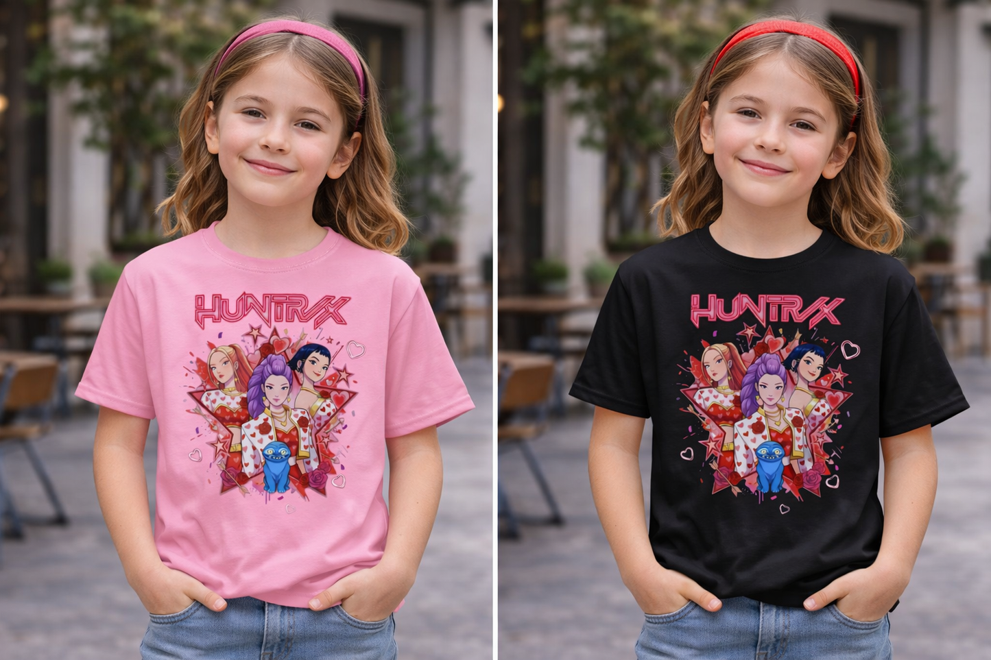 Kids Huntrix Valentine Graphic T-Shirt – Fun, Cute & Comfortable