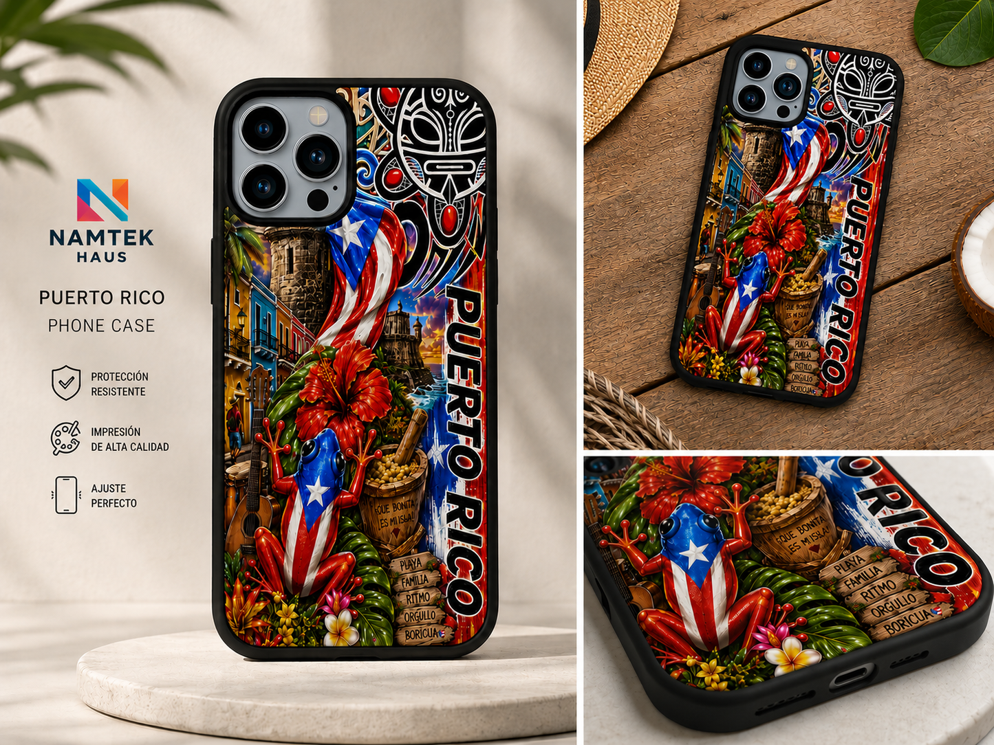 Puerto Rico Phone Case | Boricua Coquí Flag Tropical Protective Case