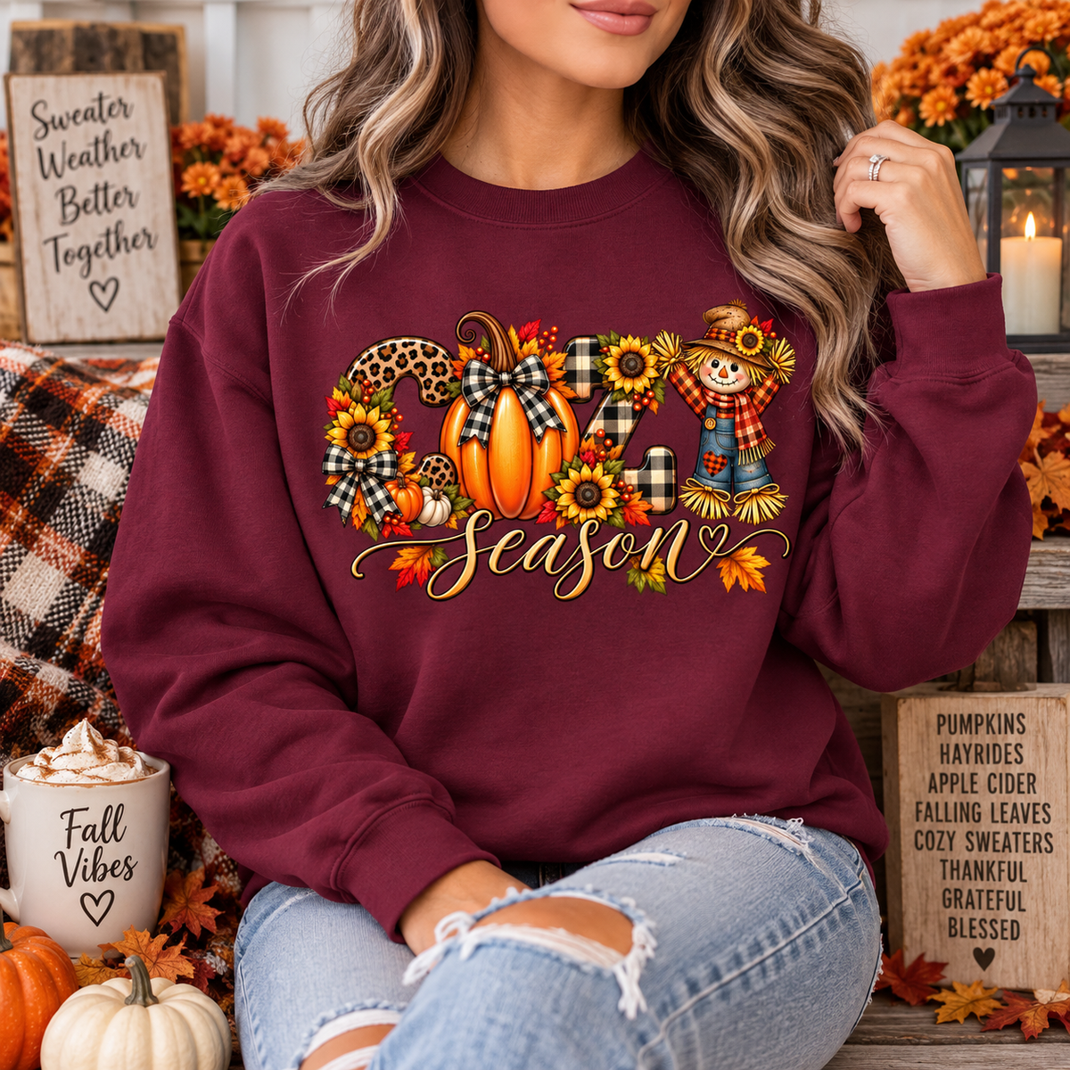 Cozy Season Fall Crewneck Sweatshirt