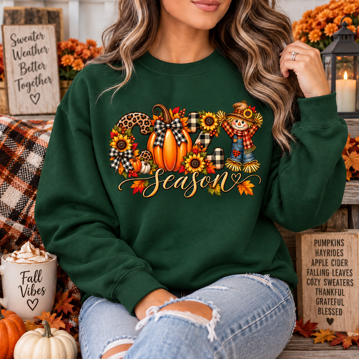 Cozy Season Fall Crewneck Sweatshirt