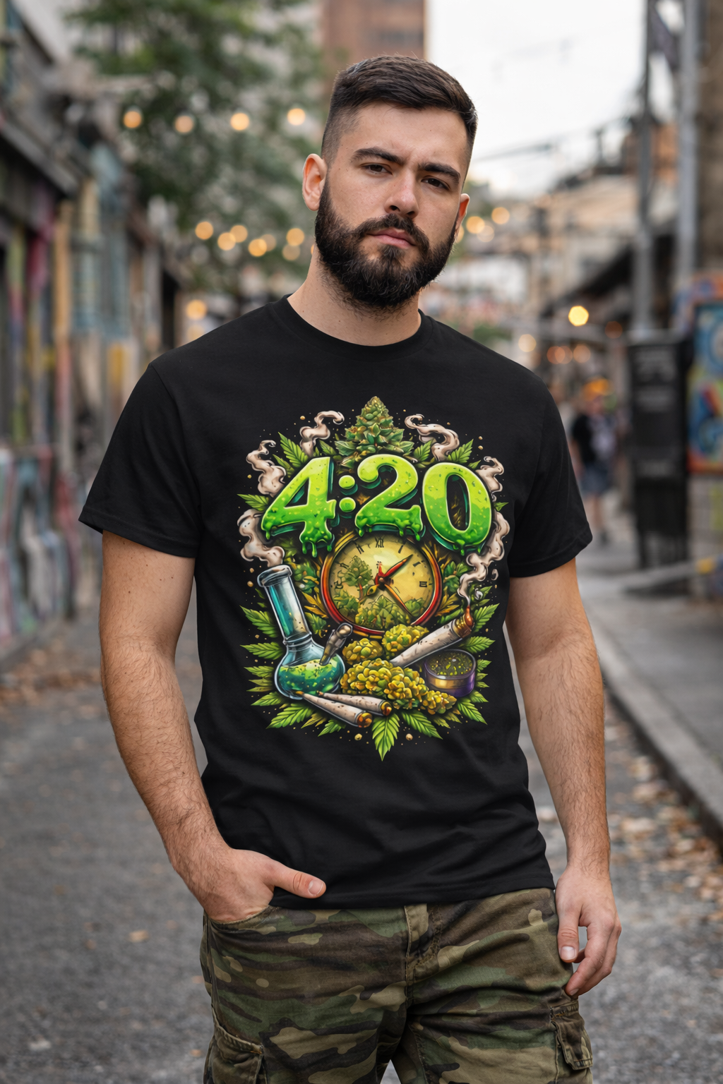 420 Graphic T-Shirt – Streetwear Cannabis Tee | Bold Stoner Art Shirt | Unisex Premium Tee
