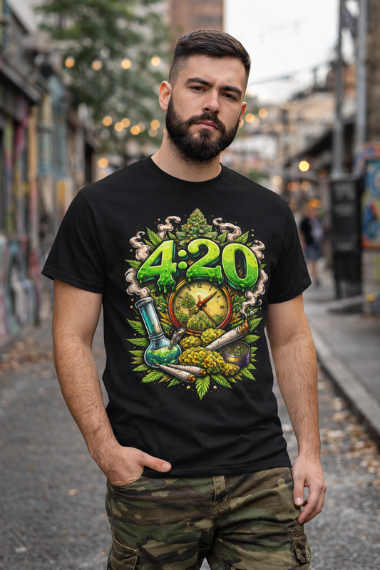 420 Graphic T-Shirt – Streetwear Cannabis Tee | Bold Stoner Art Shirt | Unisex Premium Tee